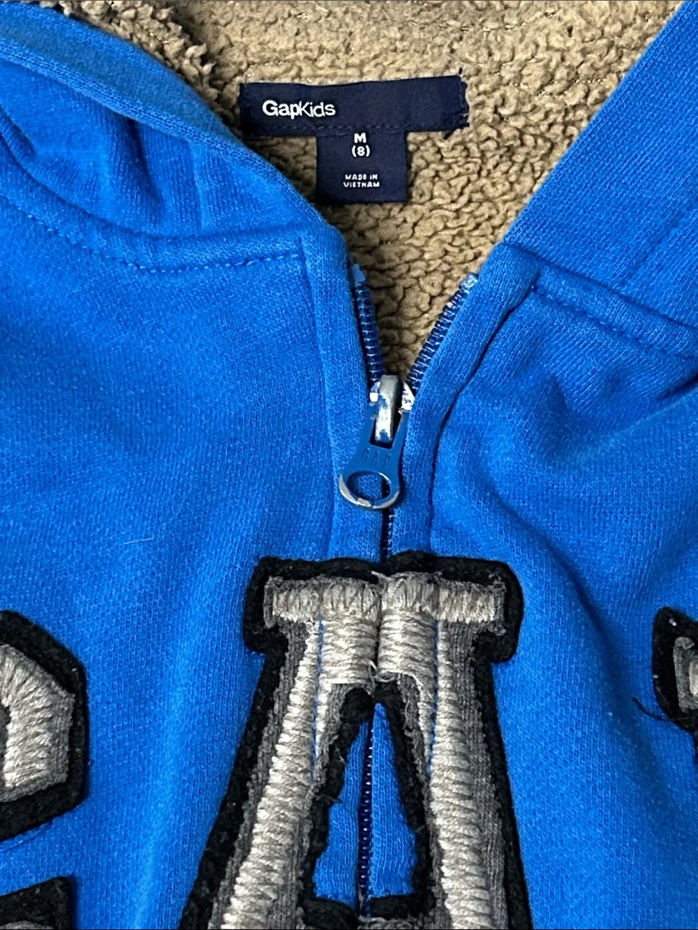 GAP Royal Blue Hooded Zip Jacket with Sherpa Lining